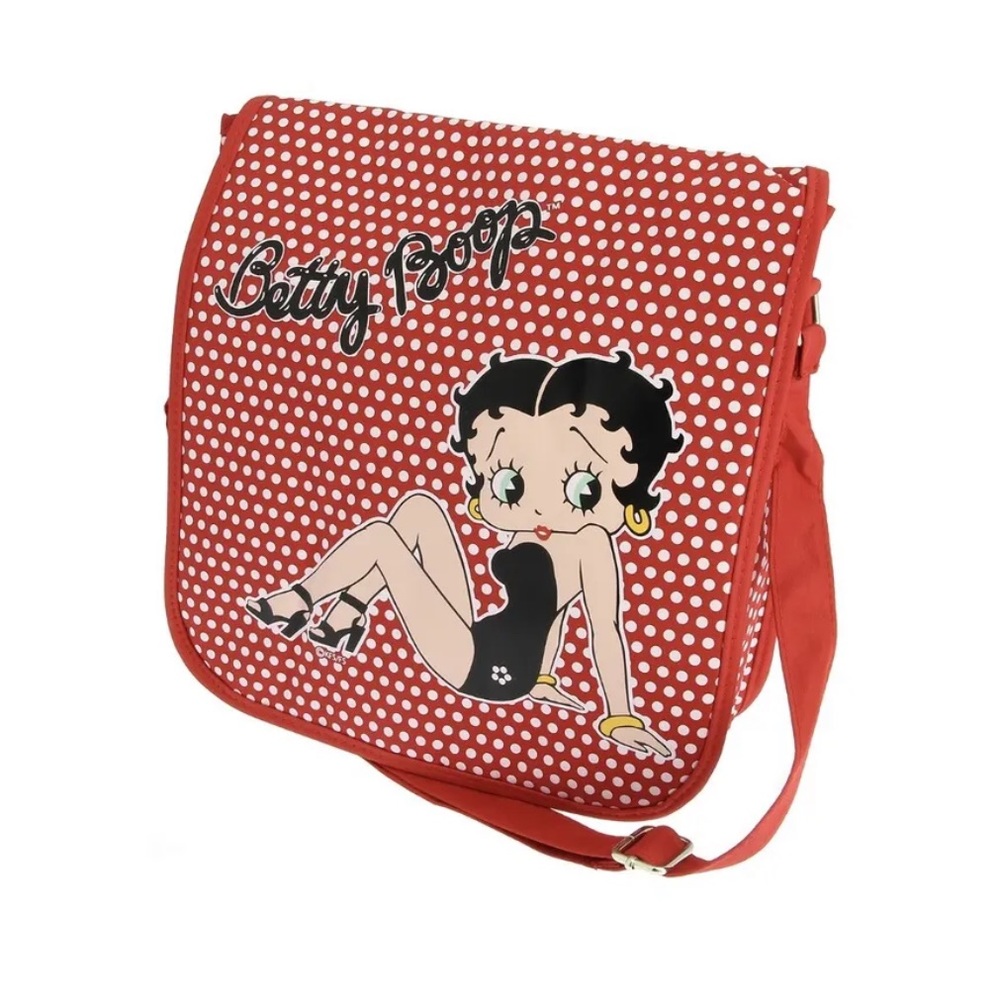 BETTY BOOP Polka Dot Messenger Bag, Red, New With Tags!
